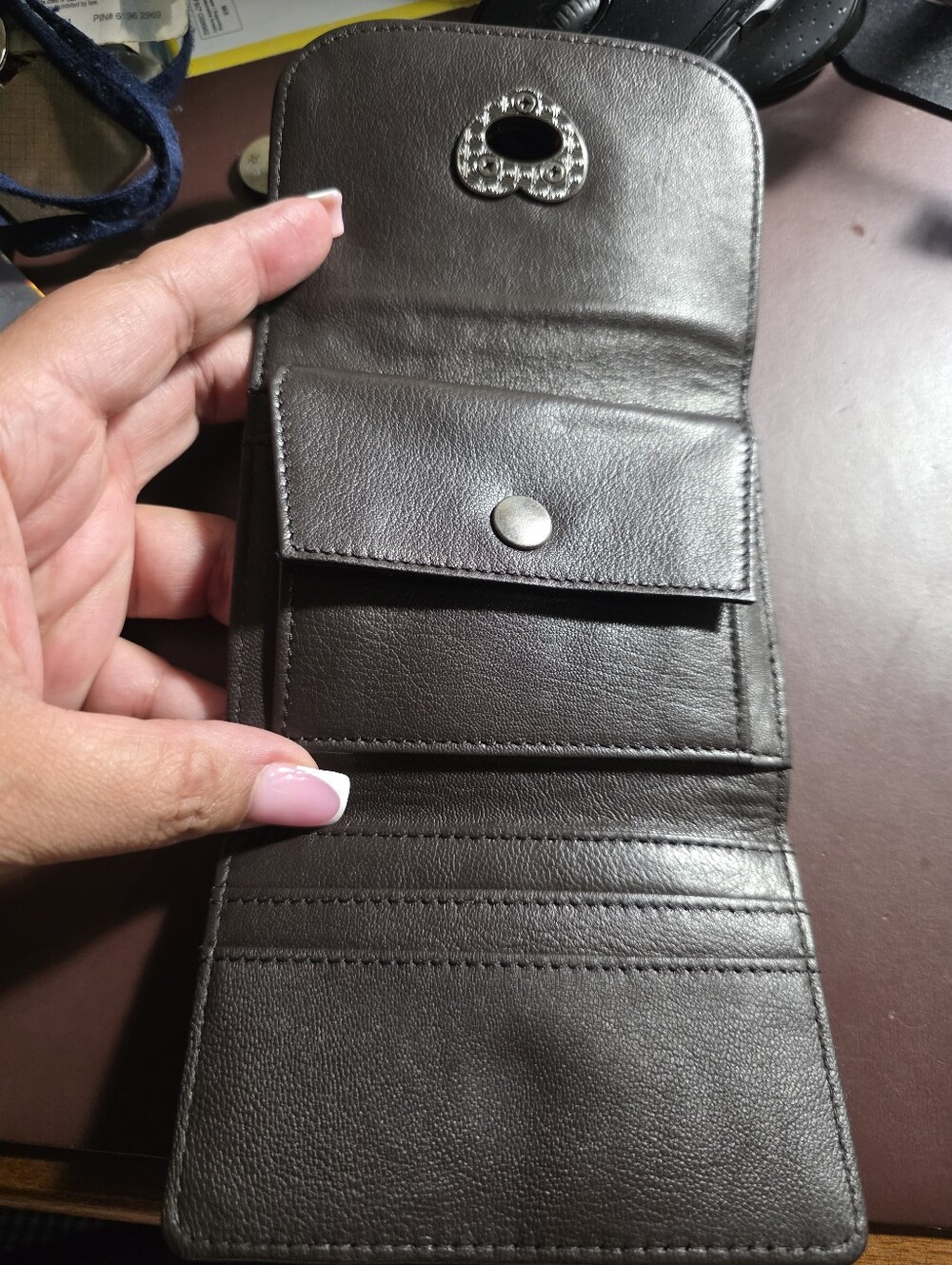 Free People Lock It Up Wallet New Without Tags - Dark Brown - Picture 6 of 10